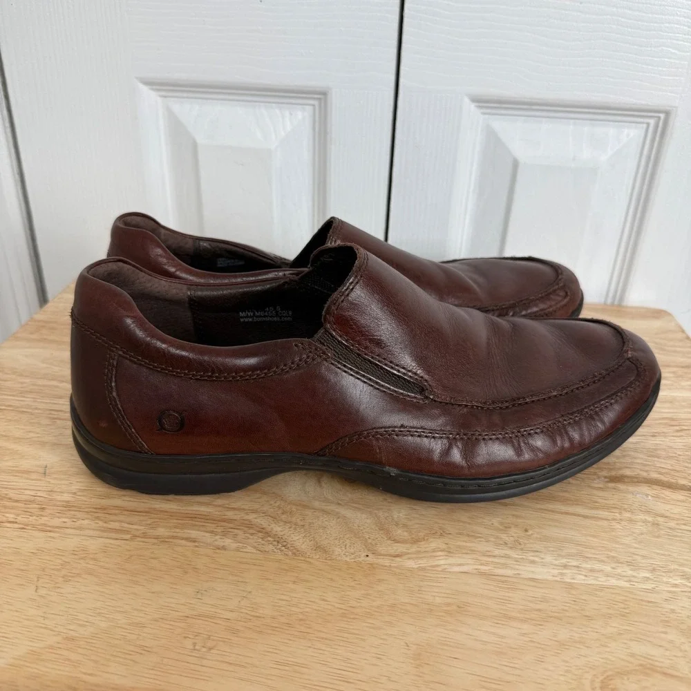 Born Harrison Slip On Loafers 11.5 Brown Leather Minimalist‎ Business Casual